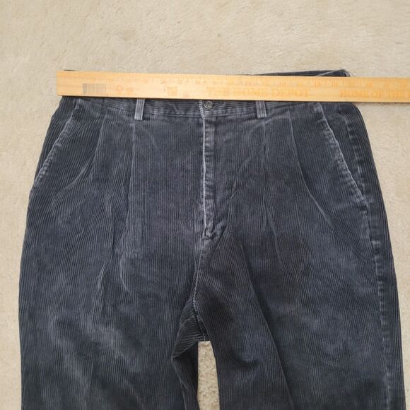 Vtg Gap Corduroy Pants Mens 34x34 (34×33) Gray Pleated Front Grandpa Core Cosby - Picture 7 of 11